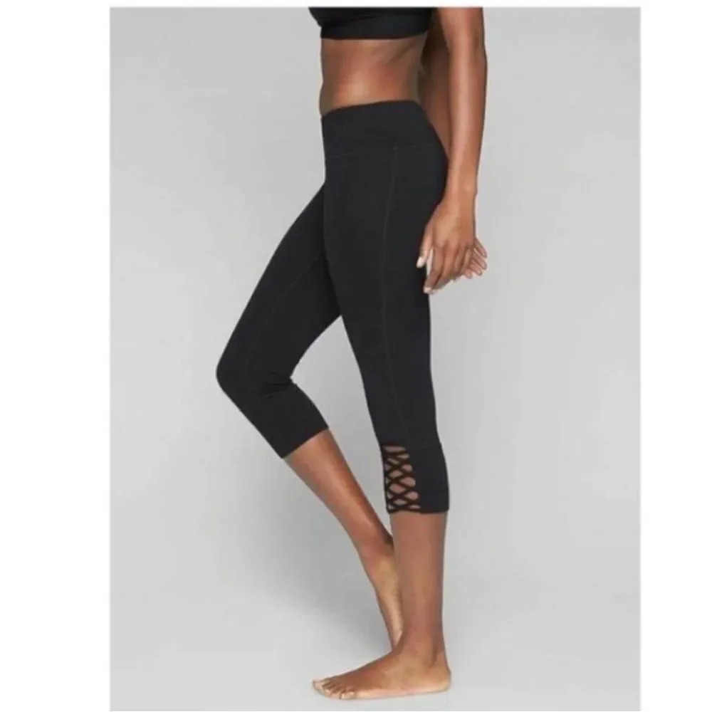 Free People Movement Lattice/Lace Up Ballerina Leggings Black Size XS athleisure